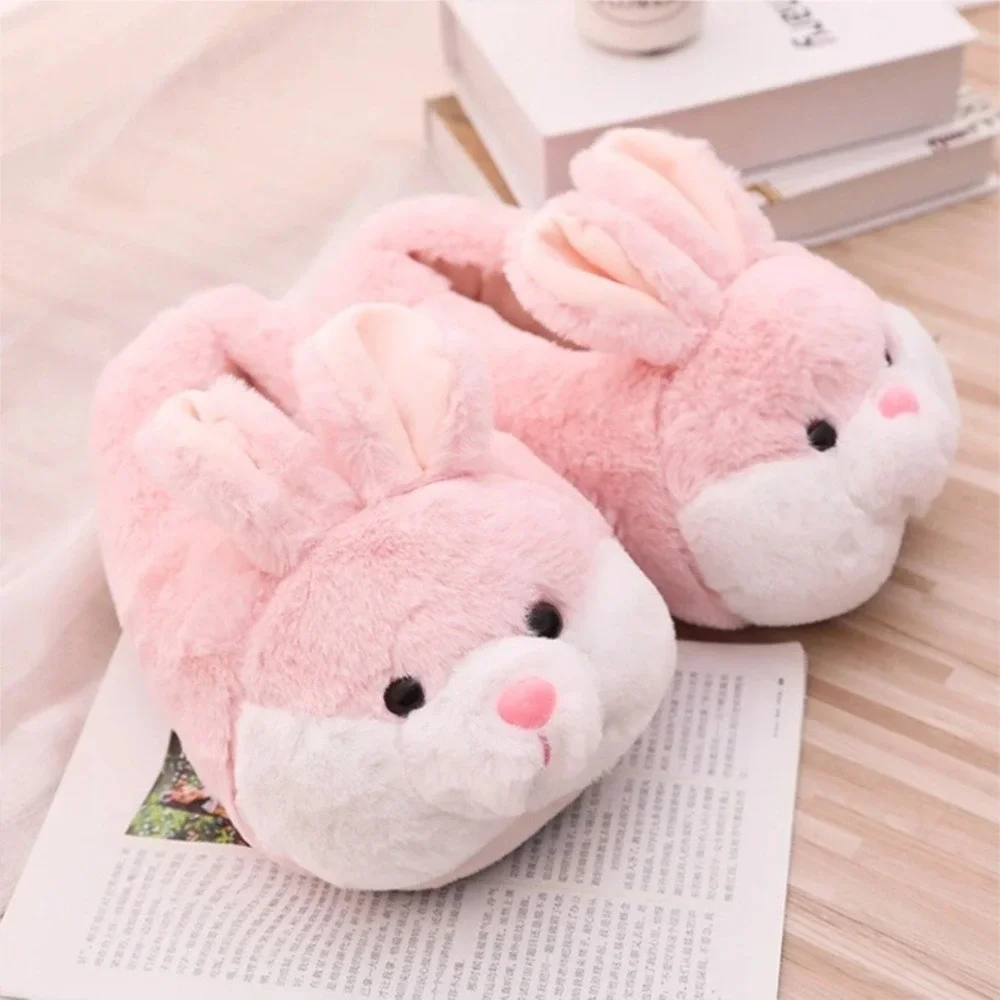 Bunny Slippers Plush Animal Slippers‎ Cute Rabbit Slippers Size 5-6 NEW